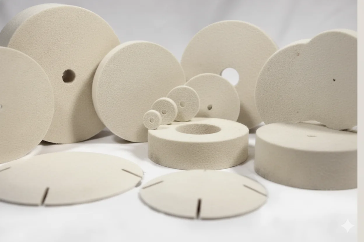 Felt polishing wheels and bobs